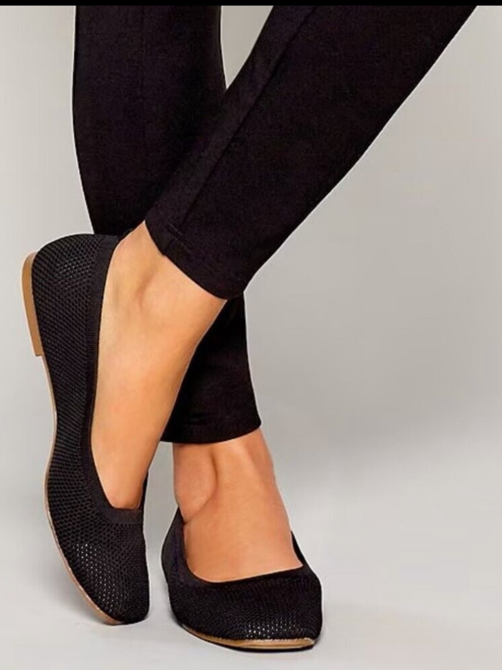 Lucky Brand Daneric Black Knit Washable Ballet Flats